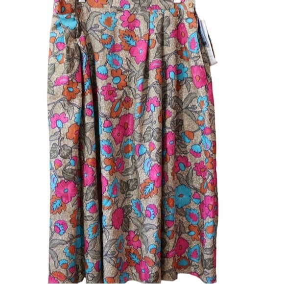 Vintage Laura & Jayne Two Retro Groovy Floral Midi Skirt Rayon 16W - Picture 1 of 16